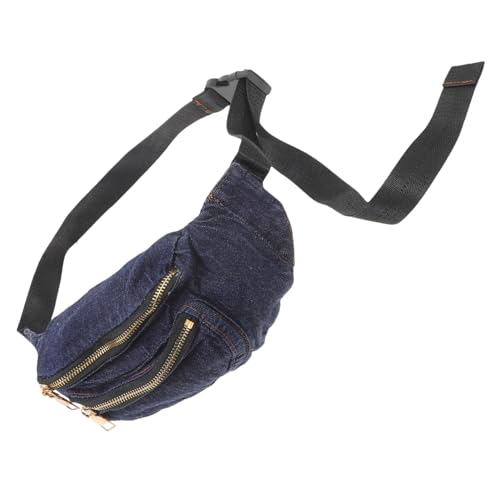 minkissy Jeans-hüfttasche Für Damen Aus Denim-Material Mit Verstellbarem Riemen Kompere Umhängetasche Für Täglichen Gebrauch Blau von minkissy