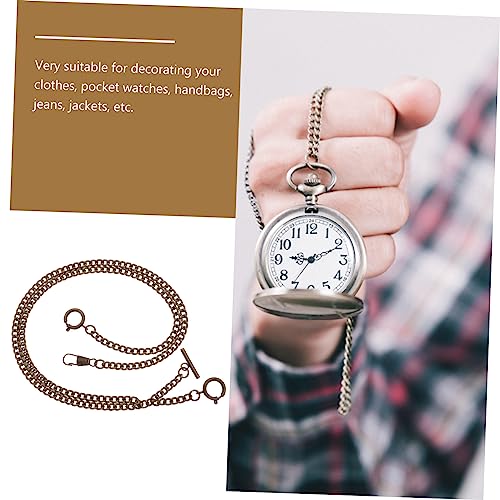 Männer Taschenuhrkette Metall Lange Dekorkette für Kleidung Kupferfarbe für Geldbörsen Handtaschen Vielseitiges Accessoire mit Rundem von minkissy