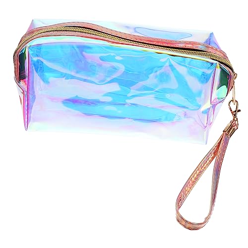 minkissy Holographische Kosmetiktasche Damen Transparente Make Up Tasche mit Reißverschluss Tragbare Kulturbeutel für Reisen und Outdoor Organizer für Kosmetik und Pflegeprodukte von minkissy