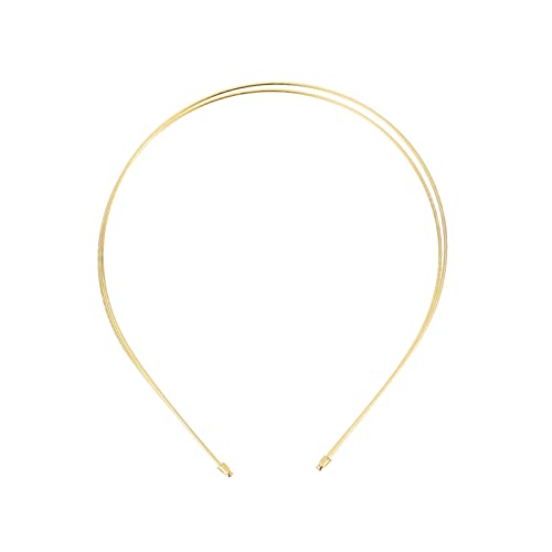 Minkissy 4 Stücke Metall Doppel Stirnbänder Doppelt Dünne Haarband Elastische Metall Haarband Haarreihner Hochzeit Diy Handwerk Zubehör für Frauen Mädchen (Golden) von minkissy