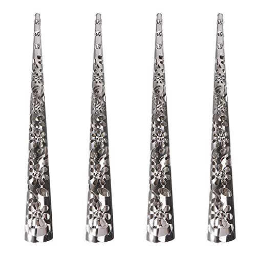 Minkissy 4Pcs Vintage Haar Alligator Clip Silber Blume Schnabel Clip Große Alligator Haarspange für Frauen Mädchen Haar Zubehör von minkissy