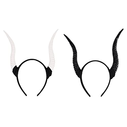 Minkissy Antilope Horn Stirnbänder Schafe Horn Reifen Weihnachten Haarnetz Cosplay Kopfschmuck Gothic Cosplay Liefert für Home Festliche Party Cosplay Kostüm 2 Stücke von minkissy