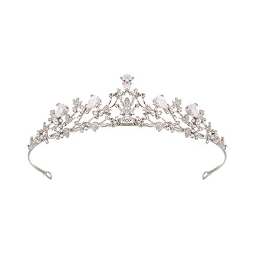 Minkissy Braut-Diadem Krone Strass Tiara Krone Kristall Hochzeit Tiara Stirnband Kristall Blume Hochzeit Krone von minkissy