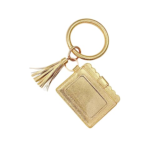 Multifunktionale Damen Geldbörse mit Schlüsselanhänger Troddel Leopard PU Clutch für Karten Münzen für Modebewusste Frauen von minkissy