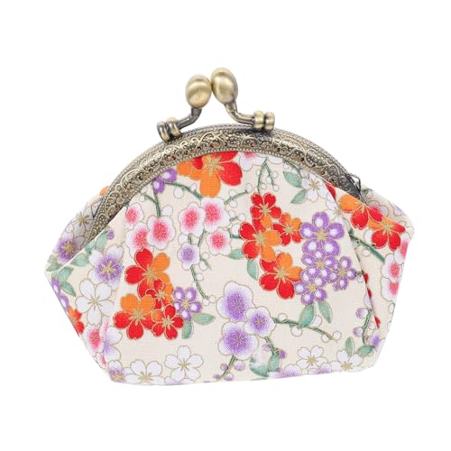 Retro Damen Münzbörse Handliche Geldtasche mit Blumenmuster Platzsparend Strapazierfähig für Schule Shopping von minkissy