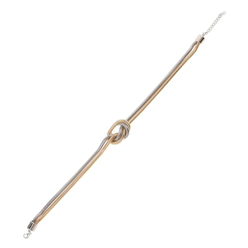 minkissy Geflochtene Knotenkette Im Westernstil Schlüsselbeinkette Für Alltag Modische Halsschmuck Biegsame Chokerkette Mit Verschluss Farblich Passende Damen-halskette von minkissy