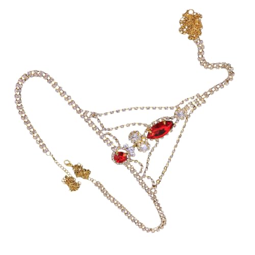 minkissy Strass Unterwäsche Für Damen Tanga Mit Glitzer-höschen Strass Körperschmuck Mit Kette Glänzende Dessous Für Partys Und Clubs von minkissy