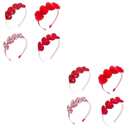 Rote Herz-Stirnbänder, 8 Stück, Valentinstag-Stirnband, Amor-Kostüm, Kleider für Hochzeiten, Haargummis, Valentinstag, Herz-Stirnband, Amor-Dekor, Party-Haardekor, Zubehör von minkissy