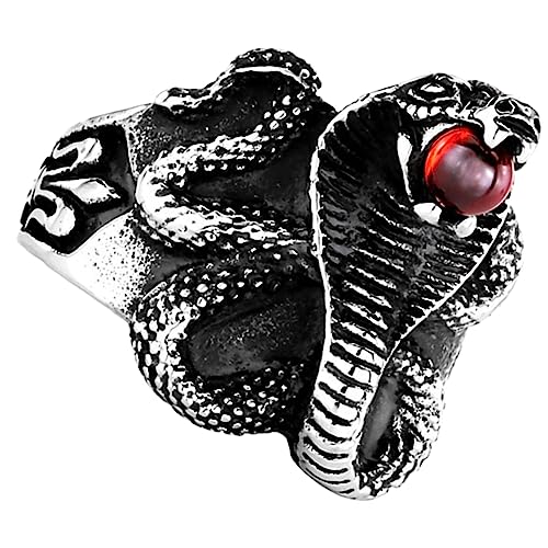 Schlangenring mit Edelstein Titanstahl für Herren Eleganter Schmuck für für Robust von minkissy