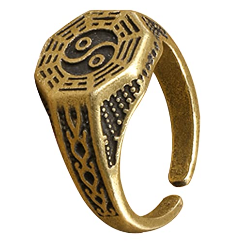 minkissy Taoismus für Verstellbarer Offener Messing Chinesisches Kostüm Accessoire Vintage Hautfreundlich von minkissy