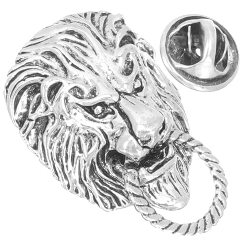 minkissy Löwenbrosche Herren Vintage Kleidungsornament Tieranstecker Broschennadel Für Jacke Anzug Herrenmode Accessoire Broschenpin von minkissy