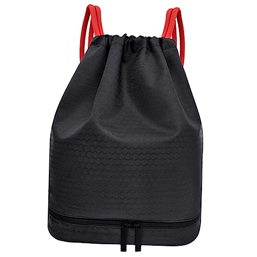 Wasserdichter Kordelzug Rucksack für Sport Schwimmen Multifunktionale Sporttasche mit Separatem Nassfach für Schuhe Handtücher Persönliche Gegenstände von minkissy