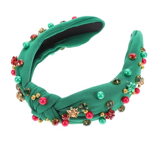 Weihnachtliches Stirnband für Damen mit Geknoteten Perlen Modisches Haaraccessoire für Festliche Anlässe Rutschfest für Weihnachten Neujahr von minkissy