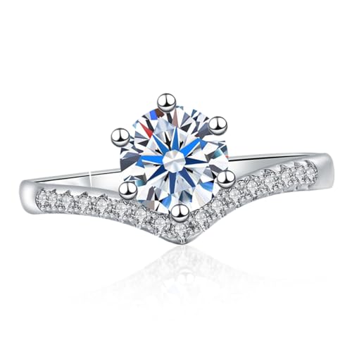 Zirkonia Verlobungsring für Damen Eleganter Moissanite Hochzeitsschmuck Verstellbar für Jubiläen Partys Besondere Anlässe von minkissy