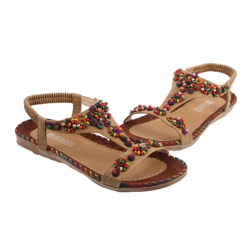 minkissy 1 Paar Boho-strandschuhe: Strandsandalen Für Die Freizeit – Damen-sommersandalen, Flache Schuhe Für Urlaub Und Outdoor von minkissy