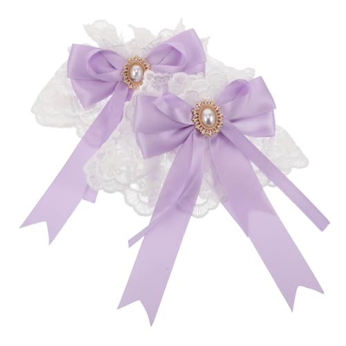 minkissy 1paar Lace Handgelenk Manschetten Mit Rüschen Und Schleife Lolita Modeaccessoires Für Hochzeiten Und Teepartys Süßes Design Zarter Farbgebung von minkissy