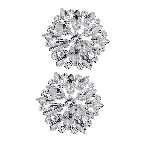 minkissy 1 Paar Dekorative Schuhclips für Damen Schuhe mit Design Abnehmbare Schuhschmuck Accessoires für Silberne Schuhclips mit Glitzer Details von minkissy