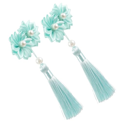 minkissy 1 Paar Kimono-blumen-haarspangen Chinesischer Haarschmuck Japanische Haarnadel Retro-quasten-haarnadeln Chinesische Haarspange Blumenhaarnadel Ausgabekarte Fräulein Stoff Cheongsam von minkissy