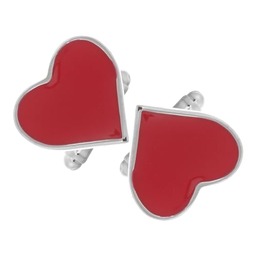 minkissy 1 Paar Manschettenknöpfe Mit Valentinstagsmotiv Manschettenknöpfe Anzugknöpfe Herzförmige Manschettenknöpfe Hochzeitsmanschettenknöpfe Formelle Hemdmanschettenknöpfe von minkissy