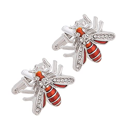 minkissy 1 Paar Manschettlink -Hemd Hemden Links Manschettenknöpfe Hemd Ärmelschnalle Hemd mit Manschetten Accessoires für Herrenanzüge Hemdmanschette Legierung Strass rot von minkissy