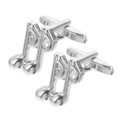 minkissy 1 Paar Note Manschettenknöpfe für Herren Kreative Hemd Ärmelknöpfe Stilvolle Ergänzung für Outfits Langlebig Hochwertigem Legierungs Material Gefertigt von minkissy