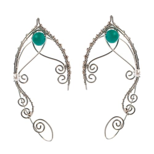 minkissy Feenohrringe Für Frauen Vintage Ohrmanschetten Handgefertigte Perlen Ohrringe Kostüm Requisiten Für Hochzeiten Einheitsgröße Für Gepiercte Und Gepiercte Ohren von minkissy