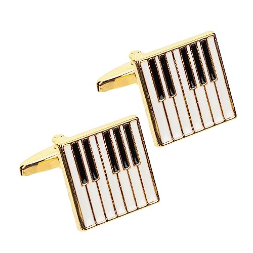 minkissy 1 Paar Piano Manschettenknöpfe für Herren Kreative Cufflinks Hochwertigem Legierungs Material Elegantes Accessoire für Anzüge Besondere Anlässe Langlebig Farbecht von minkissy