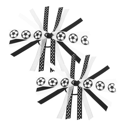 minkissy 1 Paar Rugbykreis Cheerleading-Haarbänder Sportliche Haarbänder Fußballfan Haarschmuck cheerleading zubehör Sport Krawatte Sportrunzeln für Mädchen Knirschen für Sport Stoff von minkissy