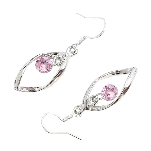 minkissy 1 Paar Tremella Haken Ohrringe Strass Ohrhänger Ohrschmuck Strass Ohrhänger Ohrschmuck Ohranhänger Silber Ohrringe Lange Ohrstecker Kristall Ohrhänger Legierung Rosa von minkissy