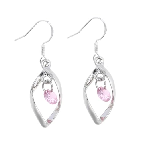 minkissy 1 Paar Tremella Hook Ohrringe Kristall-Ohrtropfen lange Ohrstecker Kristallanhänger Kristallohrringe Strass-Anhänger Ohranhänger Ohrschmuck Silberohrringe Legierung Rosa von minkissy