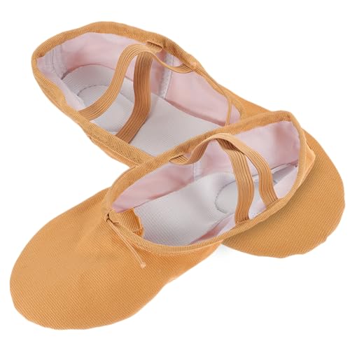 minkissy 1 Paar Yoga -Ballettschuhe Ballettschuhe für Mädchen rutschfeste Schuhe Damen Damenschuhe Hausschuhe Sohle Ballettschuh Yoga-Schuhe Balletttanzschuhe Hellbraun von minkissy