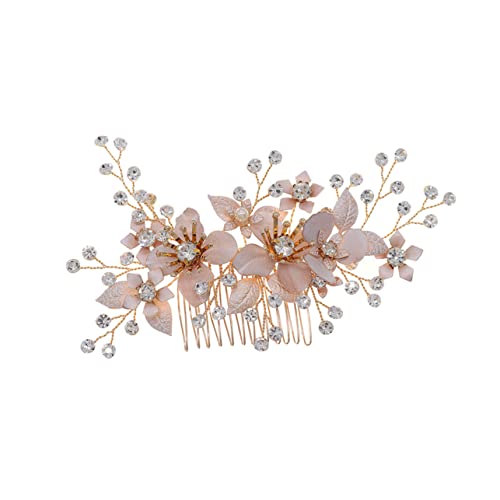 minkissy 1 Pc Haar Kamm Floral Brautjungfer Haar Clips Diamant Braut Haar Schmuck Kreative Haar Prop U Geformt Braut Hochzeit Zubehör Hochzeit Haar Rebe Legierung Gnade Zubehör Fräulein von minkissy