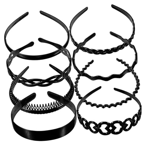 minkissy 1 Satz 8St einfaches Stirnband Unisex schwarz Stirnband mit Haifischzähnen Unisex-Stirnbänder für Männer Haarbänder haarschmuck Haarreifen Haar Haarspange gezahnt Haarring Fräulein von minkissy