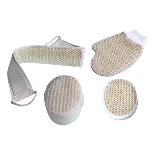 minkissy Tägliche Haut Badetuch-set Mit Luffaschwamm Rückenreibestreifen Schrubbhandschuh – Sanft & Effektiv von minkissy