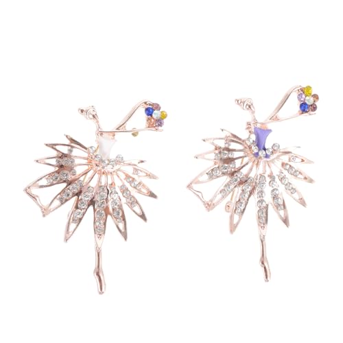 minkissy 1 Satz Ballett Broschen Mit Strass Für Damen Anstecknadeln in Weiß Und Perfekter Schmuck Für Kleider Taschen Und Besondere Anlässe 2 Stück von minkissy