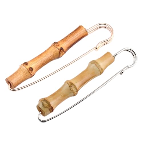minkissy 2stücke Bambus Brosche Set Für Business-anzug-corsage Personalisierte Kreative Anstecknadel Retro-brosche Für Kleidung Taschen Und Hüte von minkissy