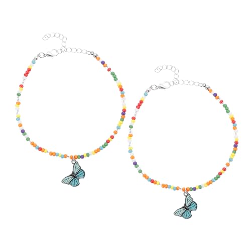 minkissy 1 Satz Böhmische Fußkettchen Verstellbare Perlen Fußschmuck Für Damen Knöchelarmbänder Geeignet Für Strand Party Hochzeit Alltag 2 Stück von minkissy