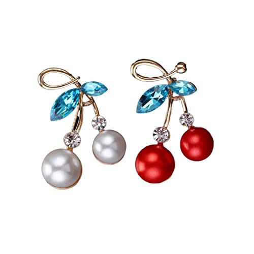 minkissy 1 Satz Broschen Mit Perlen Für Damen Broschen Zur Dekoration Von Kleidung Taschen Schals Für Besondere Anlässe Weißer Roter Perlenschmuck 2 Stücke von minkissy