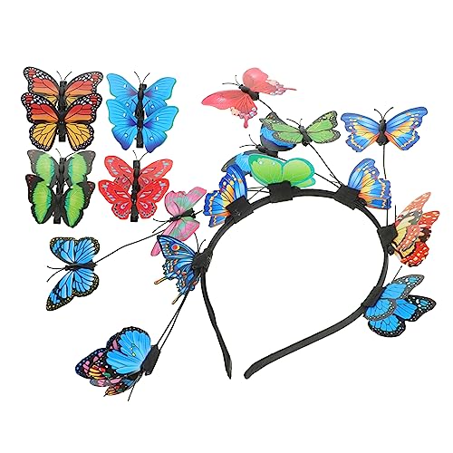 minkissy 1 Satz Butterfly Fascinator Haarreif mit Haarklammern für Damen Haaraccessoires für Hochzeiten Partys Besondere Anlässe Handgemacht Leicht von minkissy