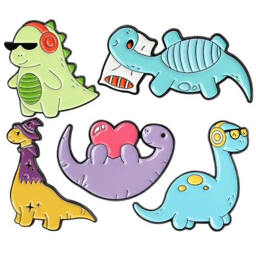 minkissy 1 Satz Cartoon Dinosaurier Broschen Niedliche Tier Design Anstecknadeln Für Kleidung Und Taschen Langlebig Und Hautfreundlich Geschenkidee Für Frauen 5 Stück von minkissy