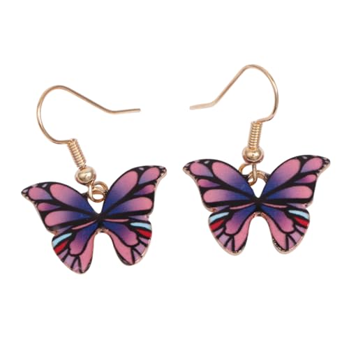 minkissy 1 Satz Farbenfrohe Halskette mit Schmetterlingsanhänger Ohrringen für Hochzeiten Partys Komfortabel von minkissy