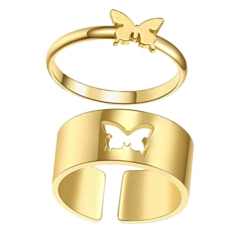 minkissy 1 Satz Goldene Tierdesign Finger Ringe Für Damen Verstellbare Stilvolle Schmuckstücke Für Partys Und Besondere Anlässe 2 Stück von minkissy