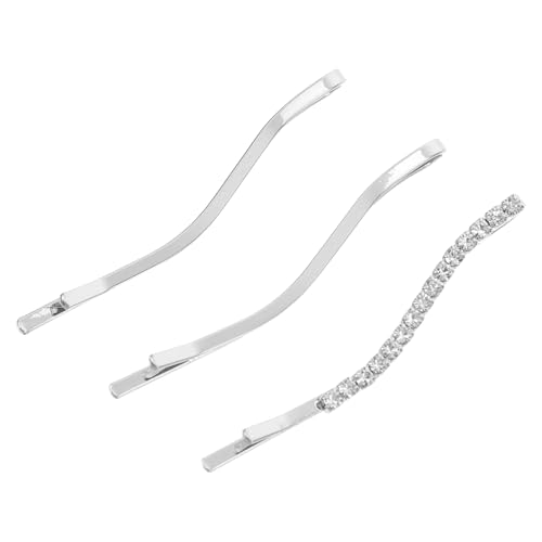 minkissy 1 Satz Haarspange Mit Strass Elektrischer Knopf Haarnadel Diamond-set Japanische Haarspangen Einfache Haarspangen Weihnachtshaarnadeln Prop Tortenständer Gasknopf Silver Legierung von minkissy
