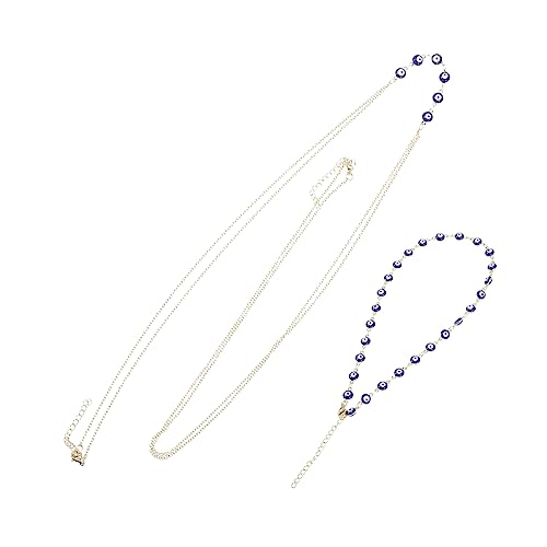 minkissy 1 Satz Körperkette Damen Adjustable Devils Eye Body Chain Wasserdichtes Strand Schmuckset für Partys Bauchschmuck für Frauen und Mädchen von minkissy
