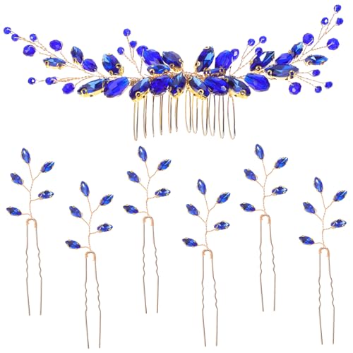 minkissy Strass Haaraccessoires für Damen U-Förmige Haarnadeln Dekorative Kämme Hochzeit 7 Stück mit Strasssteinen Blattform Clips Haarnadeln für Braut und Brautjungfern minkissy Strass Haaraccessoires für Damen U-Förmige Haarnadeln Dekorative Kämme Hochzeit 7 Stück mit Strasssteinen Blattform Clips Haarnadeln für Braut und Brautjungfern von minkissy