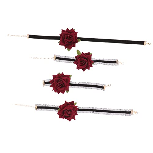 minkissy 1 Satz Lace Choker Halskette für Frauen Eleganter Blumenschmuck Verstellbare Kette Spitze für Partys Hochzeiten Besondere Anlässe Einzigartiges Design für Auffällige Looks von minkissy