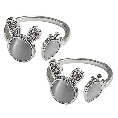 minkissy 1 Satz Mädchen Finger Ringe Kaninchen Karotte Verstellbare Ringe Für Teenager Süßes Schmuckstück Für Alltag Und Besondere Anlässe 2 Stück von minkissy