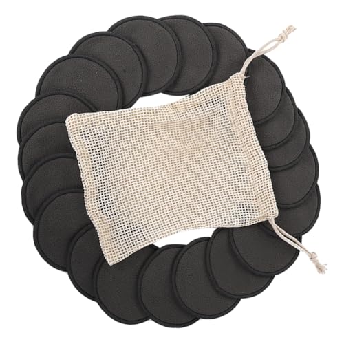 minkissy 1satz Wiederverwendbare Makeup Entferner Pads Bambusfaser Teilig Pads Netzbeutel Sanfte Gesichtsreinigung Für Trockene Für Tägliche Anwendung von minkissy