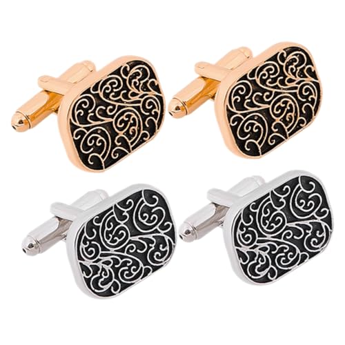 minkissy 1 Satz Manschettenknöpfe Herren Klassische Vintage Cufflinks Mit Tuxedo Buttons Metallverzierungen Für Business Anlässe 2 Paare von minkissy