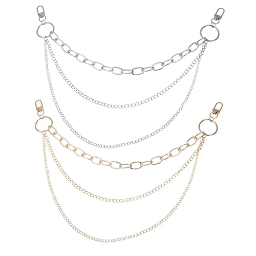 minkissy 2stücke Metall-taillenkette Für Damen Silberne Retro-kette Mit Fransen Für Kleider Und Anlässe Langlebige Dekoration von minkissy